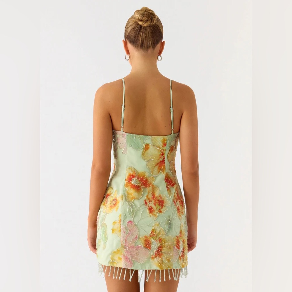 PEPPERMAYO Gatiana bead sequin floral beaded mini dress - Picture 3 of 13